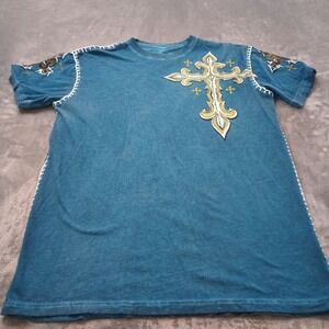 Affliction Graphic T-Shirt Mens Large Cross Biker Gothic 90s Y2K Edgy Rock Music